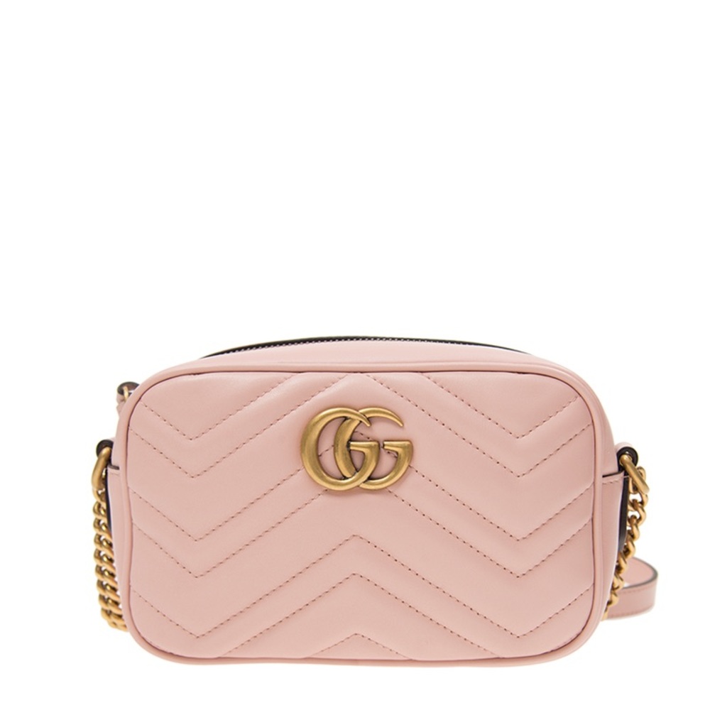 RARE light pink mini Gucci marmont matelasse with gorgeous gold hardware